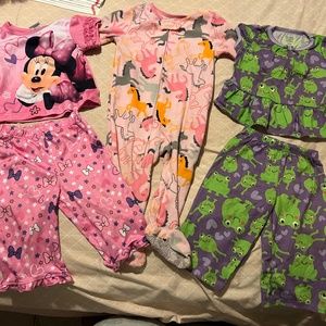 SIZE 12 MONTHS BABY GIRLS PAJAMA BUNDLE OF 3 CARTER'S & DISNEY MINNIE LOT1282